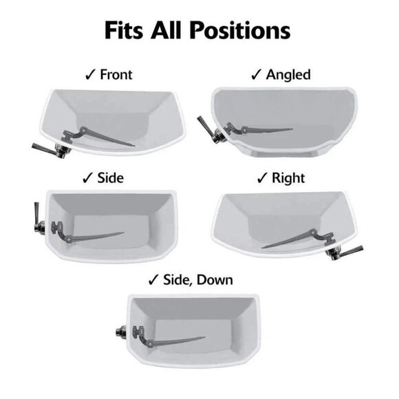 Toilet Handle Lever Matte Black Universal Fit Adjustable Flush Lever Flappers - Picture 9 of 9